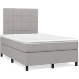 vidaXL Box spring postelja z vzmetnico svetlo siva 120x200 cm blago, (20790654) Cene