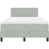 vidaXL Box Spring Postelja z Blazino Svetlo Siva Majhna Dvojna Žamet | Shoptok.si
