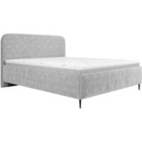 MID.YOU OBLAZINJENA POSTELJA 140 cm x 200 cm , les, tekstil, leseni material svetlo siva | Shoptok.si