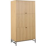 MID.YOU omara s klasičnimi vrati, naravne barve, črna | Shoptok.si