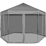  Heksagonalni Pop-Up Šator sa 6 Panela Sivi 3,6x3,1 m | shoptok.hr