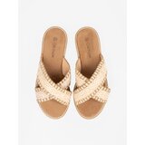 Shelvt Beige women's braided flip-flops | Shoptok.si