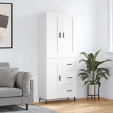 vidaXL Visoka omara bela 69,5x34x180 cm inženirski les