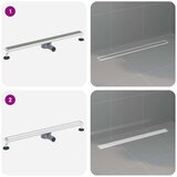 Tuš kanal 2-u-1 sa 360° sifonom Srebrno 90 cm | shoptok.hr