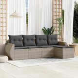 Maison Chic Seti vrtnega pohištva - Vrtna garnitura - Vrtni pohištvo set 5-delna z blazinami siv poli ratan, (21814169) | Shoptok.si