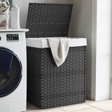 vidaXL Košara za rublje s poklopcem siva 46 x 33 x 60 cm od poliratana | shoptok.hr