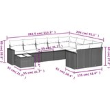 vidaXL 10-dijelni set vrtnih sofa s jastucima bež od poliratana | shoptok.hr
