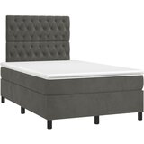  box spring s madracem LED tamnosivi 120 x 190 cm baršun | shoptok.hr