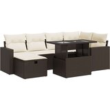 vidaXL 7-dijelni set vrtnih sofa od poliratana s jastucima smeđi | shoptok.hr