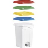 Helit koš za odpadke s pedalom, prostornina 45 l, šxvxg 410 x 605 x 400 mm, bel, rumen pokrov | Shoptok.si