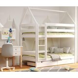 Molarem Home Drveni dječji krevet na kat Domek - bijeli - 180x80 cm - Bez ladice | shoptok.hr