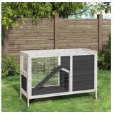 vidaXL Zajcnik siv 103x44x69,5 cm trdna borovina | Shoptok.si