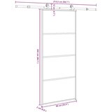  Klizna vrata s priborom 90 x 205 cm od ESG stakla i aluminija | shoptok.hr