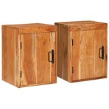  Noćni ormarić 2 pcs Smeđa 35 x 33 x 48 cm Masivni drvo akacija | shoptok.hr