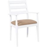  Blagovaonske stolice s jastucima 2 kom. Bijele, puno drvo, guma | shoptok.hr