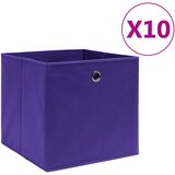 vidaXL Kutije za pohranu 10 kom netkana tkanina 28x28x28 cm ljubičaste Cijene