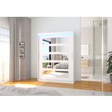 ADRK Drsna omara z ogledalom in LED osvetlitvijo MURANI 150 - BELA | Shoptok.si