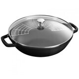 Staub Wok 30 cm with Lid Black, Cast Iron | shoptok.hr