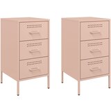 Maison Chic Dvo delni komplet Nočne omarice - Nočne mize roza 36x39x68 cm jeklo, (21690589) | Shoptok.si