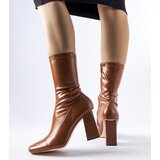Gemre Brown block heel boots Upland | Shoptok.si