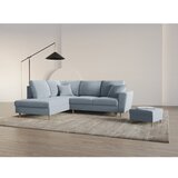 Cosmopolitan Design Svijetlo plava baršunasti sklopiva/s prostorom za odlaganje kutna garnitura (s lijevim kutom/u obliku slova L) Kyoto – | shoptok.hr