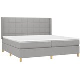  Krevet s oprugama i madracem svjetlosivi 200 x 200cm od tkanine | shoptok.hr
