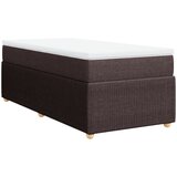 vidaXL Box spring postelja z vzmetnico temno rjava 100x200 cm blago, (21291762) | Shoptok.si