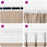vidaXL Zavjese sa zavjesama 2 pcs Sivo-smeđa 260 x 140 cm Poliester | shoptok.hr