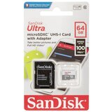 Sandisk 64GB Ultra microSDXC + SD Adapter 100MB/s, Class 10 UHS-I | shoptok.hr