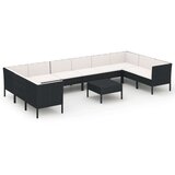  11-dijelna vrtna garnitura od poliratana s jastucima crna | shoptok.hr