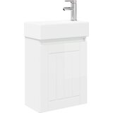 vidaXL Kopalniška omarica s tapo Bela visok sijaj 45,5 x 25,5 x 84 cm, (5000245109) | Shoptok.si