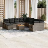  12-dijelni set vrtnih sofa od poliratana s jastucima sivi | shoptok.hr