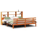  Knjižna postelja brez vzmetnice vošč. rjava 180x200 cm borovina, (21609899) | Shoptok.si