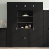  The Living Store Visoka omara črna 80x42,5x185 cm inženirski les - Visoka Omarica, (21496549) Cene