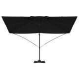 vidaXL Suncobran s pomakom Crni Poliester s metalnim okvirom Velik | shoptok.hr