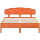 vidaXL Okvir kreveta s uzglavljem voštano smeđi 160x200 cm od borovine | shoptok.hr