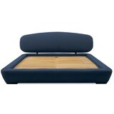 Scandic Tamno plavi tapecirani bračni krevet s prostorom za odlaganje s podnicom 160x200 cm Odette – | shoptok.hr