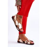 Zazoo Velcro Leather Sandals Gold Addison | Eponuda.ba