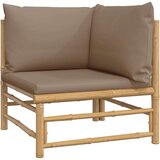  Sedežna garnitura 2-delna s taupe blazinami bambus | Shoptok.si