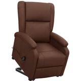 vidaXL stol s funkcijo vstajanja rjavo umetno usnje | Shoptok.si