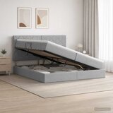  s madracem i skladištem Svjetlosiva 200 x 200 cm tkanina | shoptok.hr