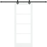 vidaXL Klizna vrata s kompletnim setom Bijela 83x202 cm Čvrsta drvena borovina | shoptok.hr