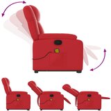  Masažni naslonjač na podizanje od umjetne kože crveni | shoptok.hr