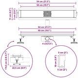  362 Stepeni Odvod za Tuš s Dizajnom Vodilice Srebrno 50 cm | shoptok.hr