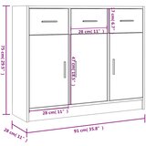  Komoda siva boja betona 91x28x75 cm od konstruiranog drva | shoptok.hr