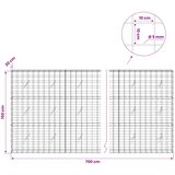  Gabion s žicom debljine 5 mm i mrežom 10x10 cm 700x20x150 cm | shoptok.hr