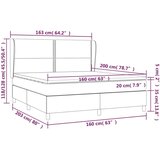  Krevet box spring s madracem svjetlosiva 160x200 cm tkanina | shoptok.hr