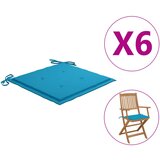 vidaXL jastuci za vrtne stolice 6 kom plavi 40 x 40 x 3 cm od tkanine Cijene