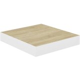 Maison Chic Stenska polica - Viseča Polica barva hrasta in bela 23x23,5x3,8 cm MDF, (21784619) Cene