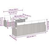  8-dijelni set vrtne sofe s jastučićima bež poli ratan | shoptok.hr